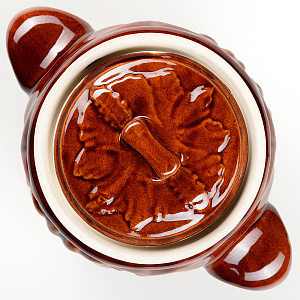 Горшочек для запекания 600мл Весна коричневый дымленая керамика 000000000001211389