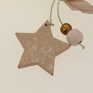 Декоративное украшение 13см КУПМАН Сердце/ель/звезда розовый мех 000000000001180310