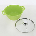 Кастрюля 2л KUKMARA Trendy style стеклянная крышка антипригарное покрытие Lime литой алюминий 000000000001209099