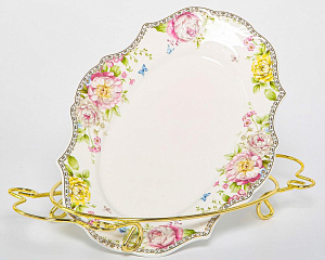 Блюдо овальное 30,5см BALSFORD МЭРИДИТ металлическая стойка подарочная упаковка фарфор 000000000001206179