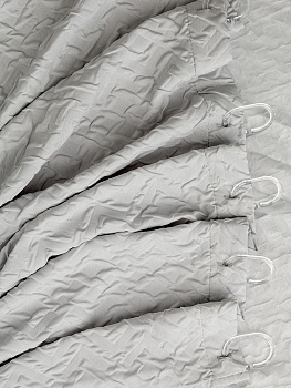 Шторка для ванной 200x200см DE'NASTIA Жатка с водоотталкивающей пропиткой светло-серый полиэстер 000000000001219121