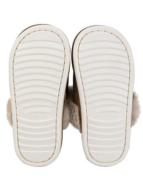 Тапочки домашние 36-37 женские угги светло-коричневый полиэстер/ПВХ 000000000001228911