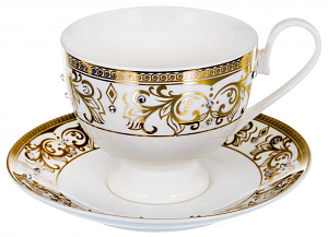 Чайная пара (чашка 230мл) BALSFORD Passion подарочная упаковка с бантом фарфор 000000000001193950