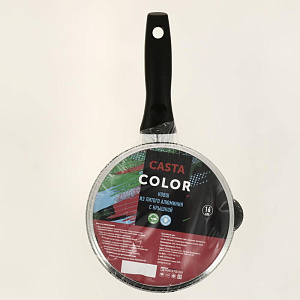 Ковш 1,6л CASTA Color антипригарное покрытие стеклянная крышка зеленый литой алюминий 000000000001202787