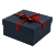 Коробка подарочная с бантом РОГОЖКА 190x190x90мм синий квадрат тисненая бумага/красная лента 3091 Д10103К.120.2 000000000001205123