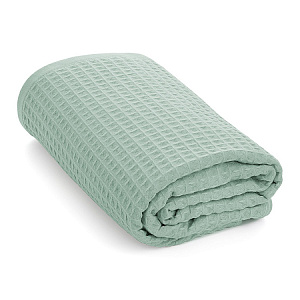 Полотенце вафельное 90x150см DE'NASTIA для бани/сауны мятный хлопок 100% 000000000001219813