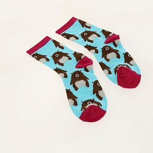 Носки женские высокие аппликации животные р.36-39/23-25 75%хл, 23%пэ, 2%эл 000000000001187747