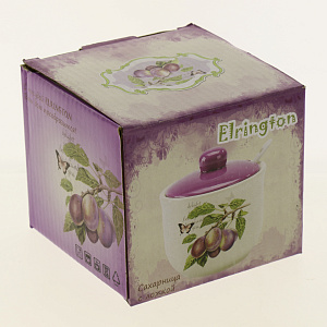 Сахарница Слива с фарфоровой ложкой подарочная упаковка 110-07008 000000000001177424