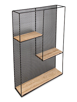 Полка настенная 60х40х10см прямоугольная LOFT2 полкичерный/натуральный МДФ/железо 000000000001227848