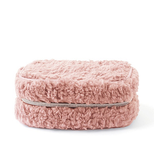 Косметичка 15x6x10см LUCKY Уютная с шерпой розовый полиэстер 000000000001216881