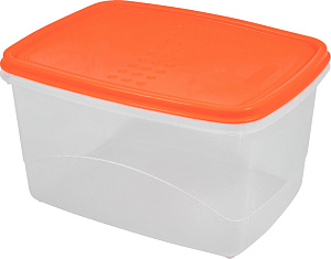 Контейнер для продуктов Plast Team PATTERN FLEX, с гибкой полиэтиленовой крышкой, прямоугольный, коралловый, 2,3л, 202х150х110 (PT1133) 000000000001201522
