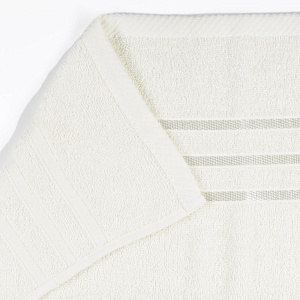 Полотенце махровое 50х90см СОФТИ бордюр 3 полоски молочный хлопок 100% 000000000001212203