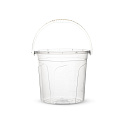 Ведро пищевое 5л 22х22х21см с крышкой прозрачный пластик 000000000001226448