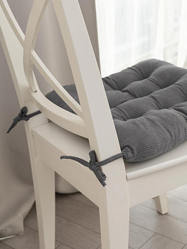 Подушка на стул 40х40см DE'NASTIA светло-серый вельвет полиэстер 000000000001226733