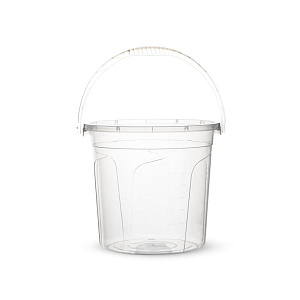 Ведро пищевое 5л 22х22х21см с крышкой прозрачный пластик 000000000001226448