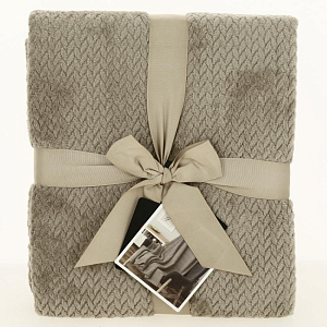 Плед DE'NASTIA Елочка 200х220 100%полиэстер бежевый T040158 000000000001200627