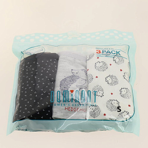 Набор трусов женские Dominant 3шт BOXERS S принт еж 95%хлопок 5%эл 000000000001190371