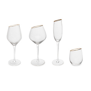 Бокал для белого вина 1шт 600мл LUCKY прозрачный с золотом стекло BL-39-1RZ 000000000001220013