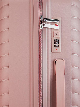 Чемодан на колесах M (42х26х65см) молния розовый PP 000000000001226541