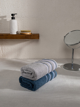 Набор махровых полотенец LUCKY 450gsm 50x90 (2шт) 100% Хлопок фиолетовый/белый D100403 000000000001227643