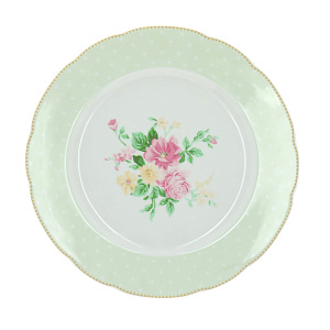 Мелкая тарелка Mix&Match Porcelaine Czech Gold Hands, светло-зелёный, 25 см 000000000001136216