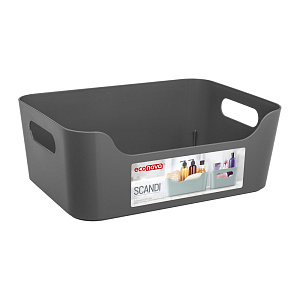 Корзинка 24х17х9см 3,1л ECONOVA SCANDI серый пластик 000000000001222756