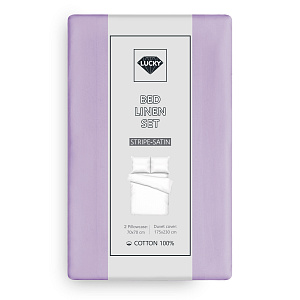 Комплект постельного белья 2сп 70х70см-2шт LUCKY лавандовый страйп-сатин хлопок 000000000001218131