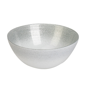 Салатник 15см GLASSCOM белый с серебром стекло 000000000001219711