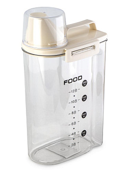 Контейнер 2,5л для сыпучих продуктов/кормов с мерной шкалой белый полипропилен 000000000001227846