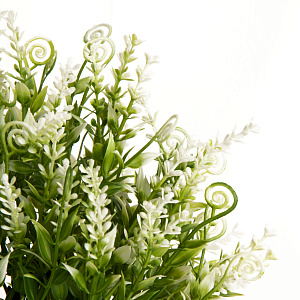 Цветок искусственный в кашпо Луговой 20см белый 000000000001222158