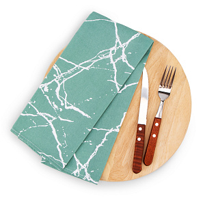 Полотенце кухонное 35х60см LUCKY Мрамор мятный хлопок 100% 000000000001218598