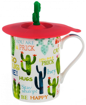 Кружка заварочная 310мл BALSFORD Кактус силиконовая крышка подарочная упаковка фарфор 000000000001197856