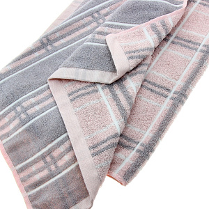 Полотенце Клетка DE'NASTIA 50х90см розовый 70%Бамбук/30%Хлопок T000040 000000000001104393