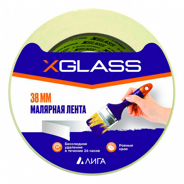 Лента клейкая малярная 0,038х50м X-Glass 000000000001218056