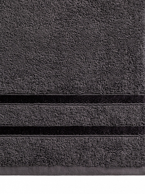 Полотенце махровое 70x140см LUCKY Бордюр сатиновая лента тёмно-серый хлопок 000000000001221608