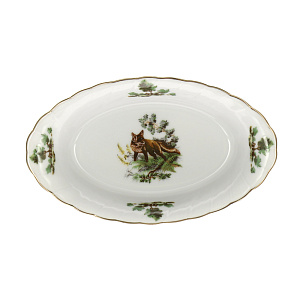 Овальное блюдо Охота Porcelaine Czech Gold Hand s.r.o., 15 см 000000000001136116