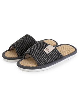 Тапочки домашние 44-45 мужские открытые серый полиэстер/ПВХ 000000000001228880