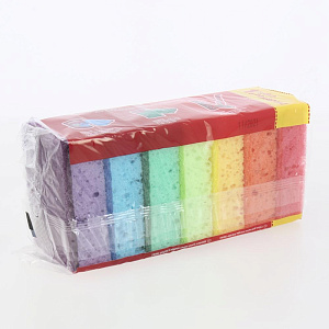 Губки для мытья посуды 6+1шт YORK Колор Люкс с увеличенным пенообразованием крупнопористый поролон 000000000001206566