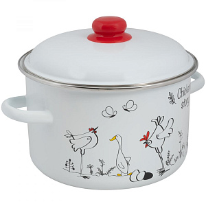 Кастрюля 5,5л FOOD ATELIER Chickens’stories цилиндрическая форма эмаль 000000000001216555