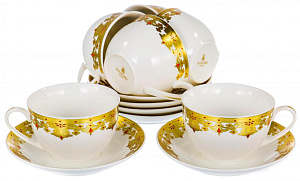 Набор чайный 12шт фарфор 6чашек 240мл/6 блюдец подарочная упаковка Эстелла Balsford 123-16014 000000000001197870