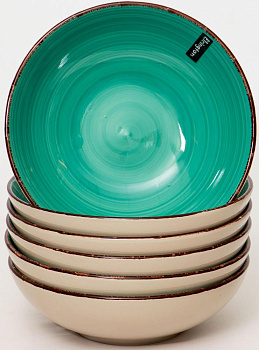 Тарелка суповая 18см 540мл ELRINGTON АЭРОГРАФ Изумруд керамика 139-23087 000000000001200768