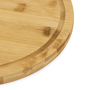 Доска разделочная 28х28х1,5см LUCKY круглая со стоком для жидкости бамбук 000000000001221168