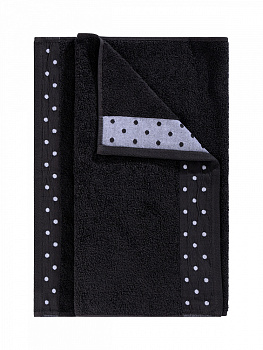 Полотенце махровое 50x90см LUCKY Бордюр горошек графит хлопок 000000000001227725