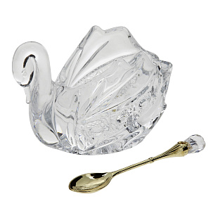 Икорница Лебедь Кристалл Agness, 11х7х8.5 см 000000000001158001