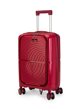 Чемодан на колесах S (36х22х55см) абстракция с дополнительным отделом красный PP 000000000001226567