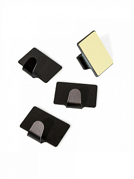 Набор крючков на липучке 4шт 2,5x4см DE'NASTIA матовый черный металл 000000000001228035