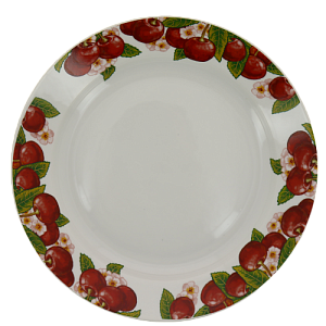Тарелка фарфор десертная 240 мм супадкий край Вишни бортовые,088802 000000000001193488
