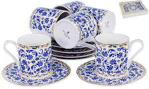 Набор кофейный 12 предметов (чашка 100мл-6шт/блюдце-6шт) BALSFORD Мармарис Цета подарочная упаковка фарфор 000000000001193953