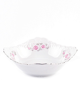 Салатник 14см CMIELOW Рококо Бледная роза прямоугольный отводка платиной фарфор 000000000001214838