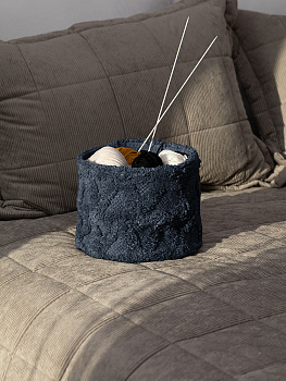 Корзина для хранения 20x20см DE'NASTIA Крафт Треугольники синий хлопок 000000000001220591